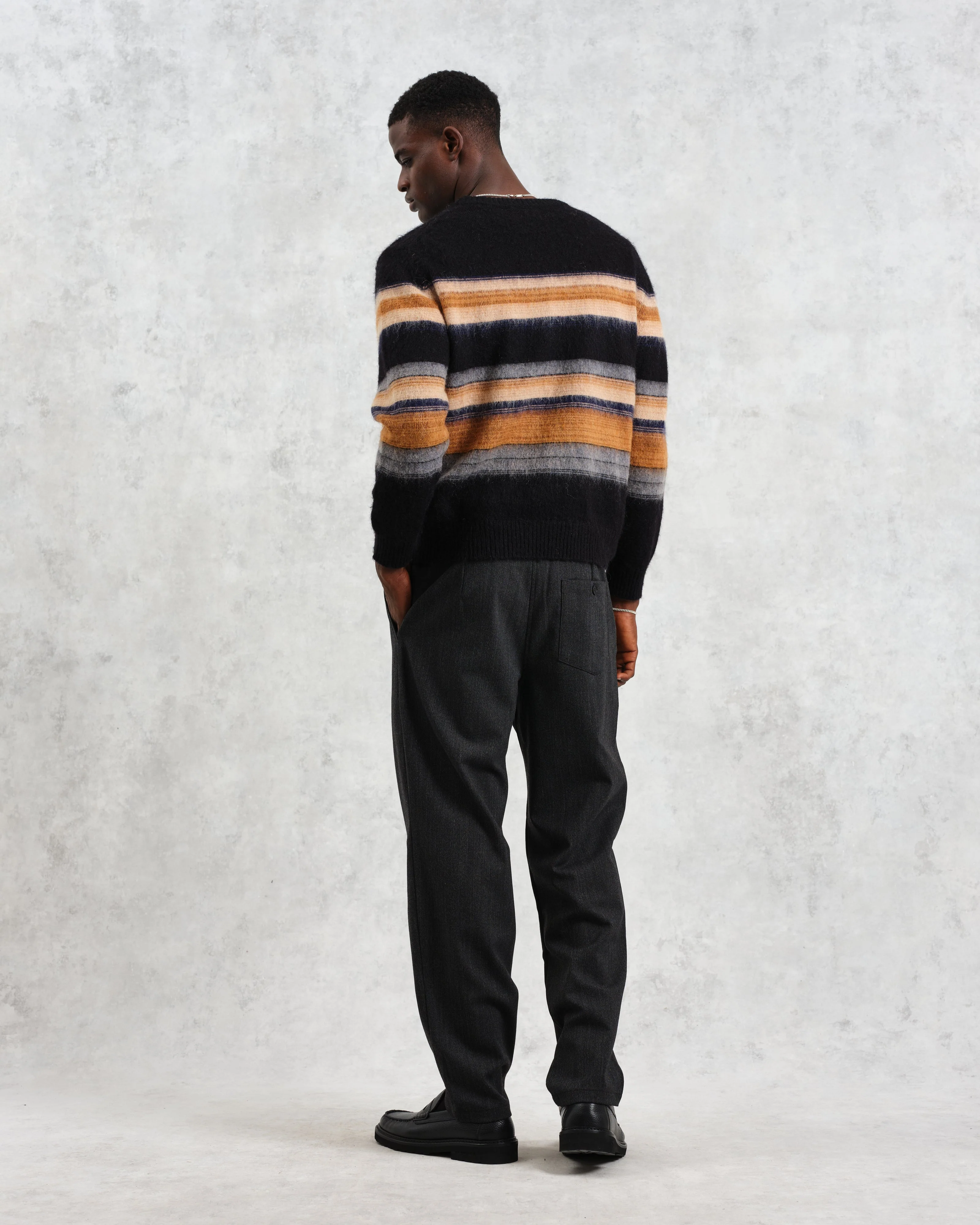 Wilde - Black Brush Stripe Wool Jumper - Image 6