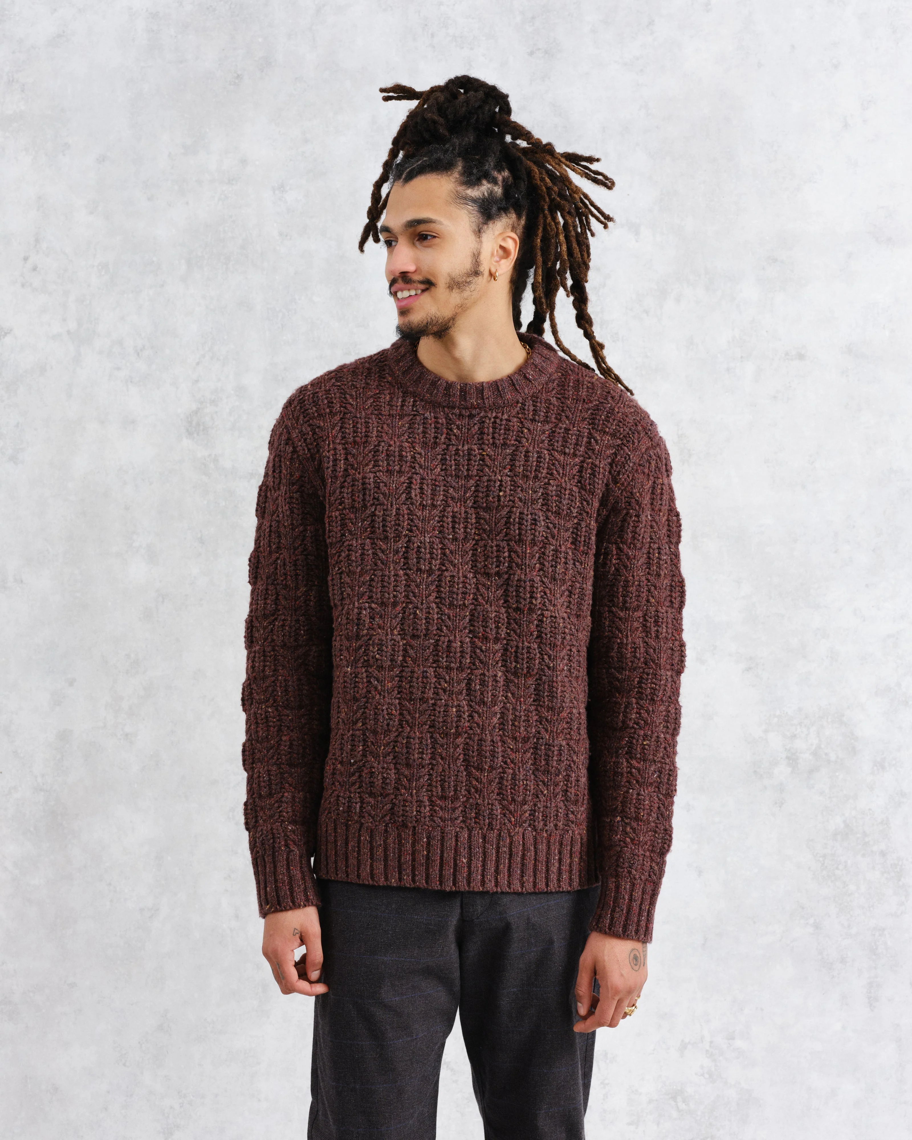 Wilde - Brown Checkerboard Leaf Jumper - Image 2