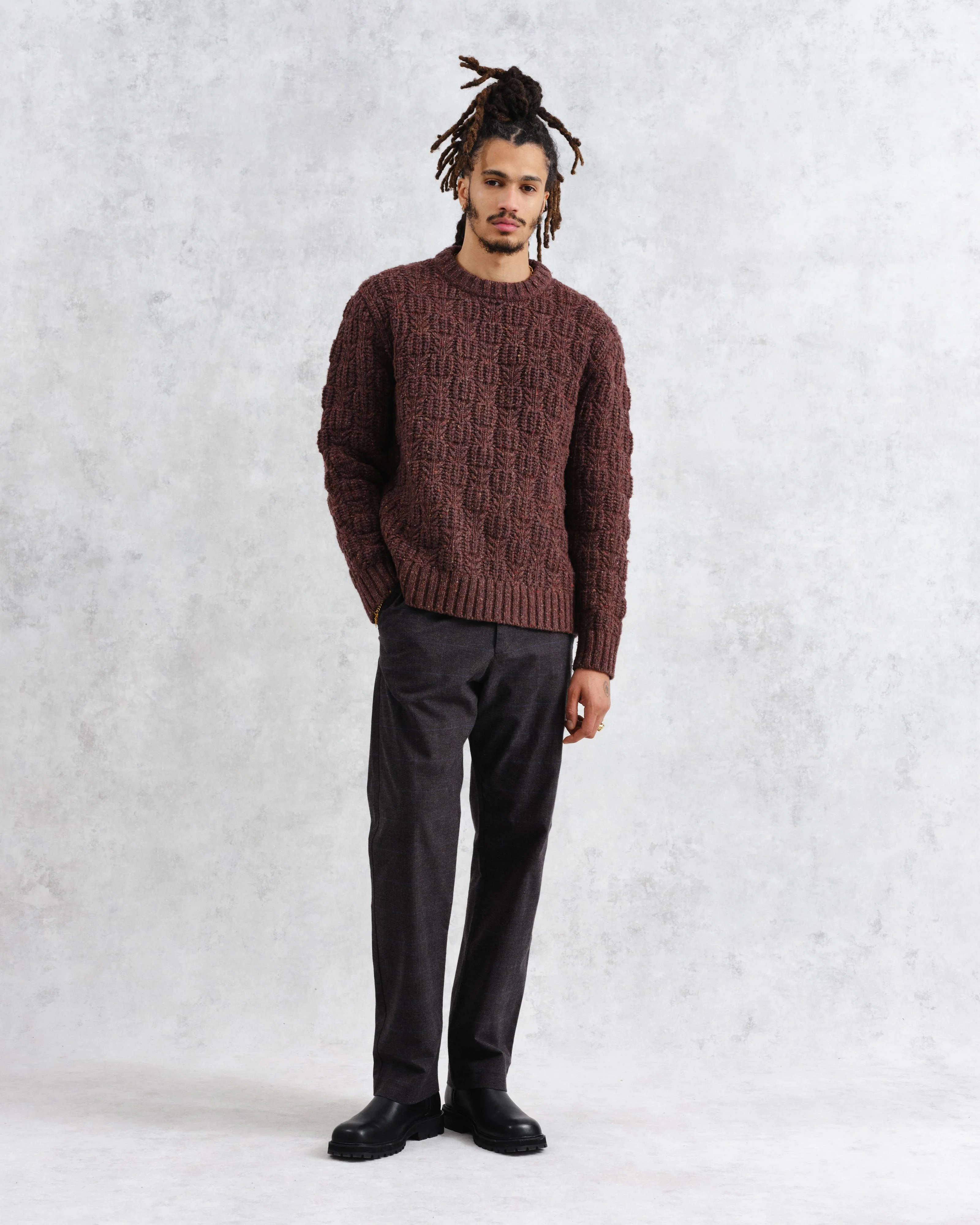 Wilde - Brown Checkerboard Leaf Jumper - Image 4
