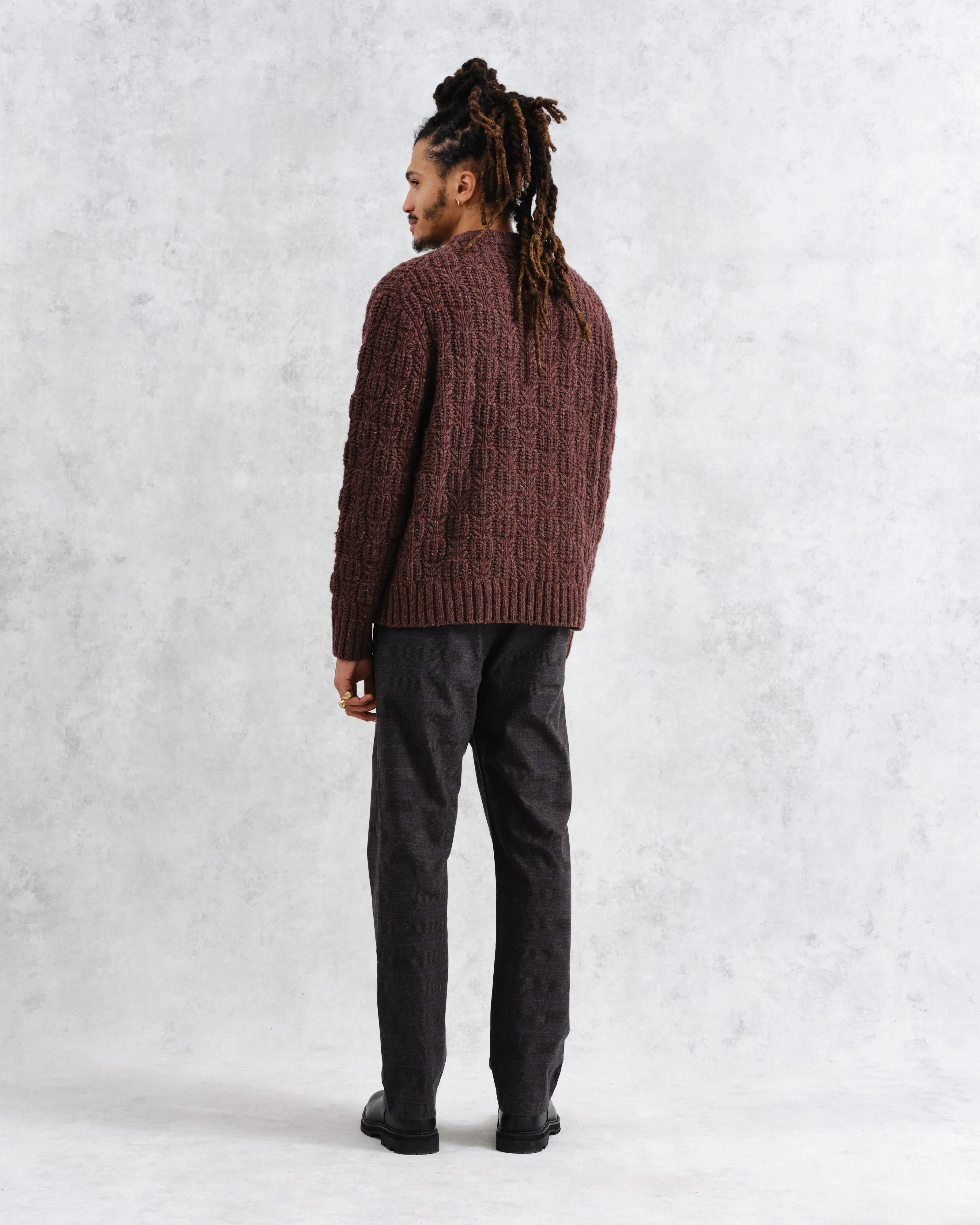Wilde - Brown Checkerboard Leaf Jumper - Image 5