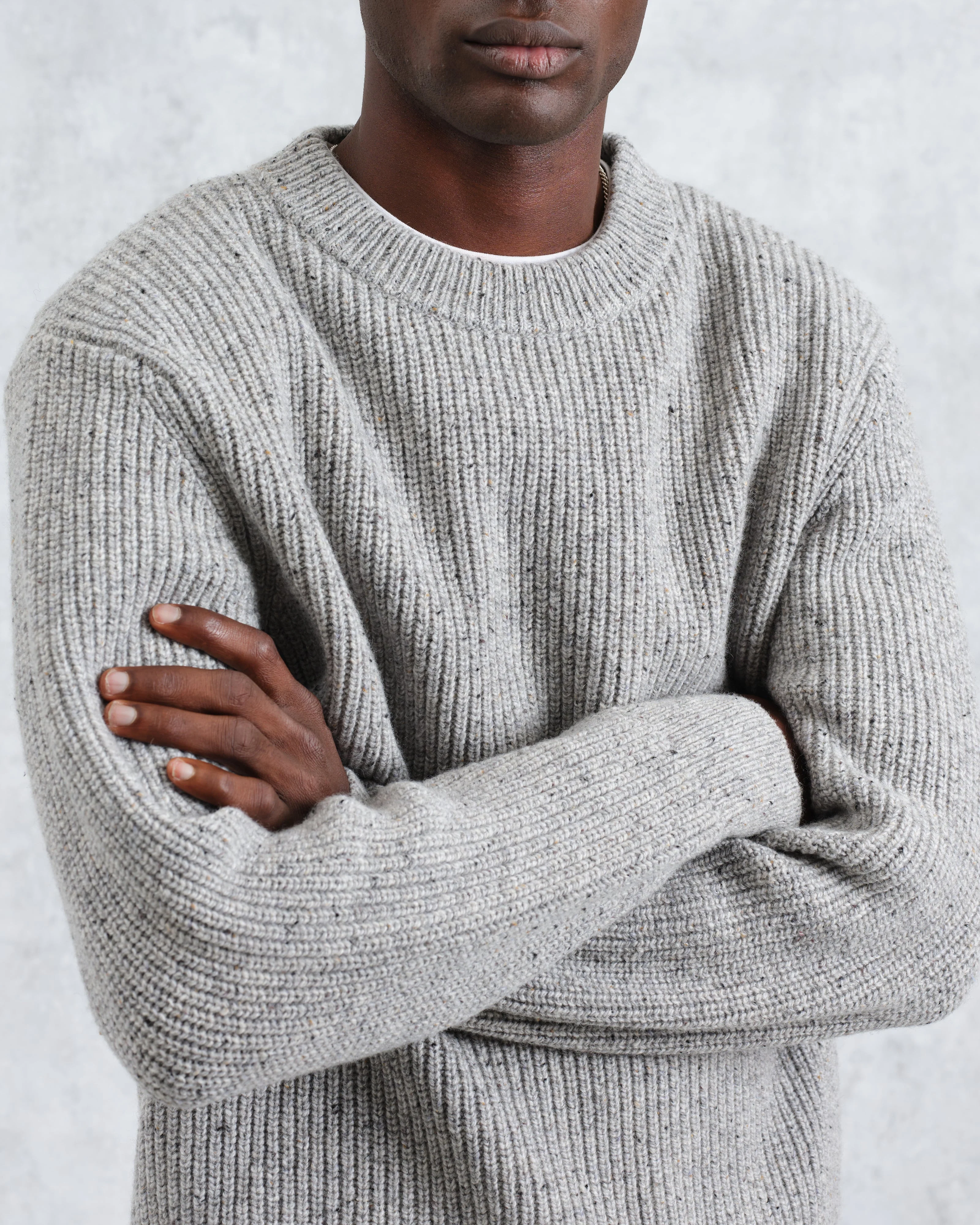 Wilde - Grey Fleck Wool Jumper - Image 3
