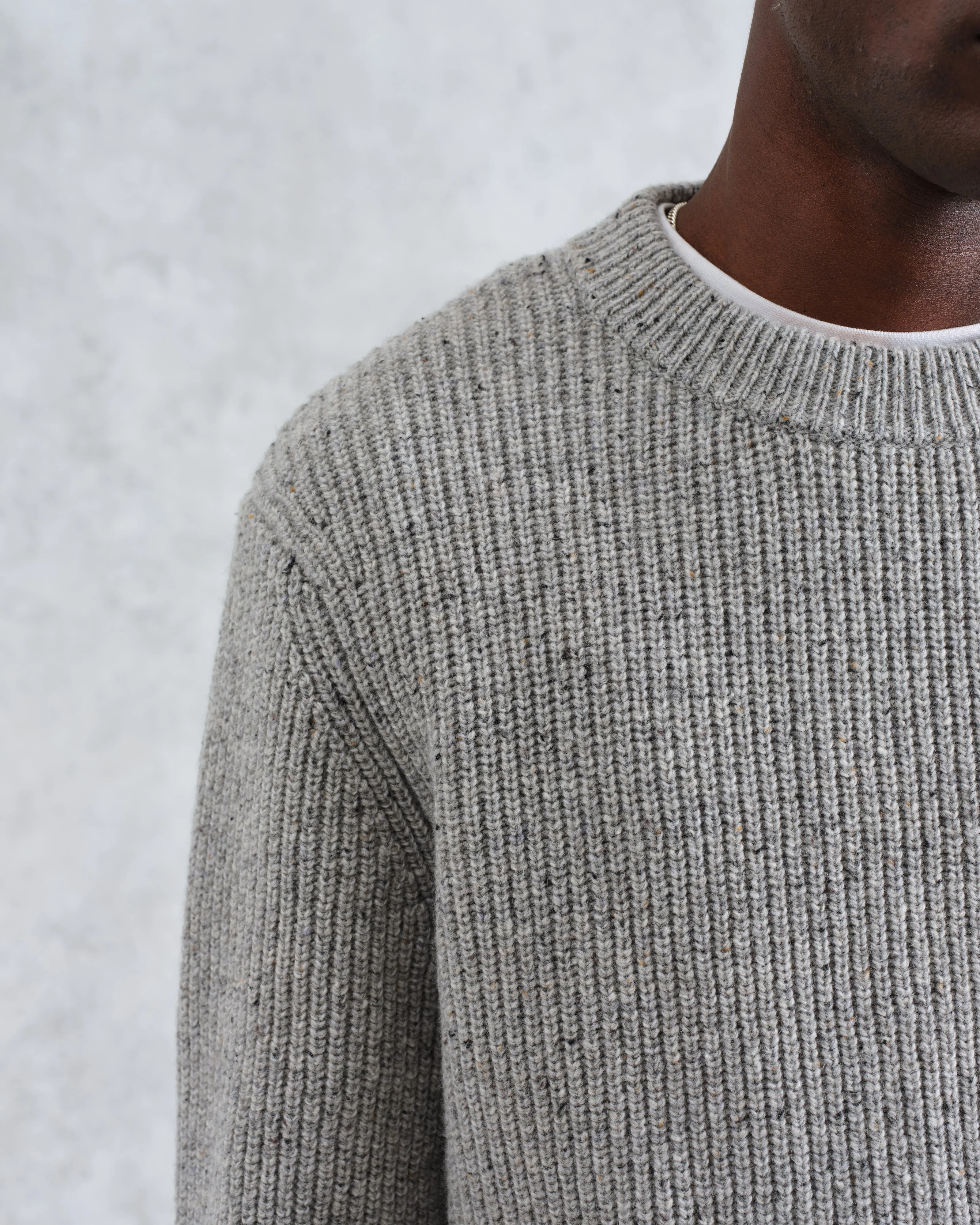 Wilde - Grey Fleck Wool Jumper - Image 4