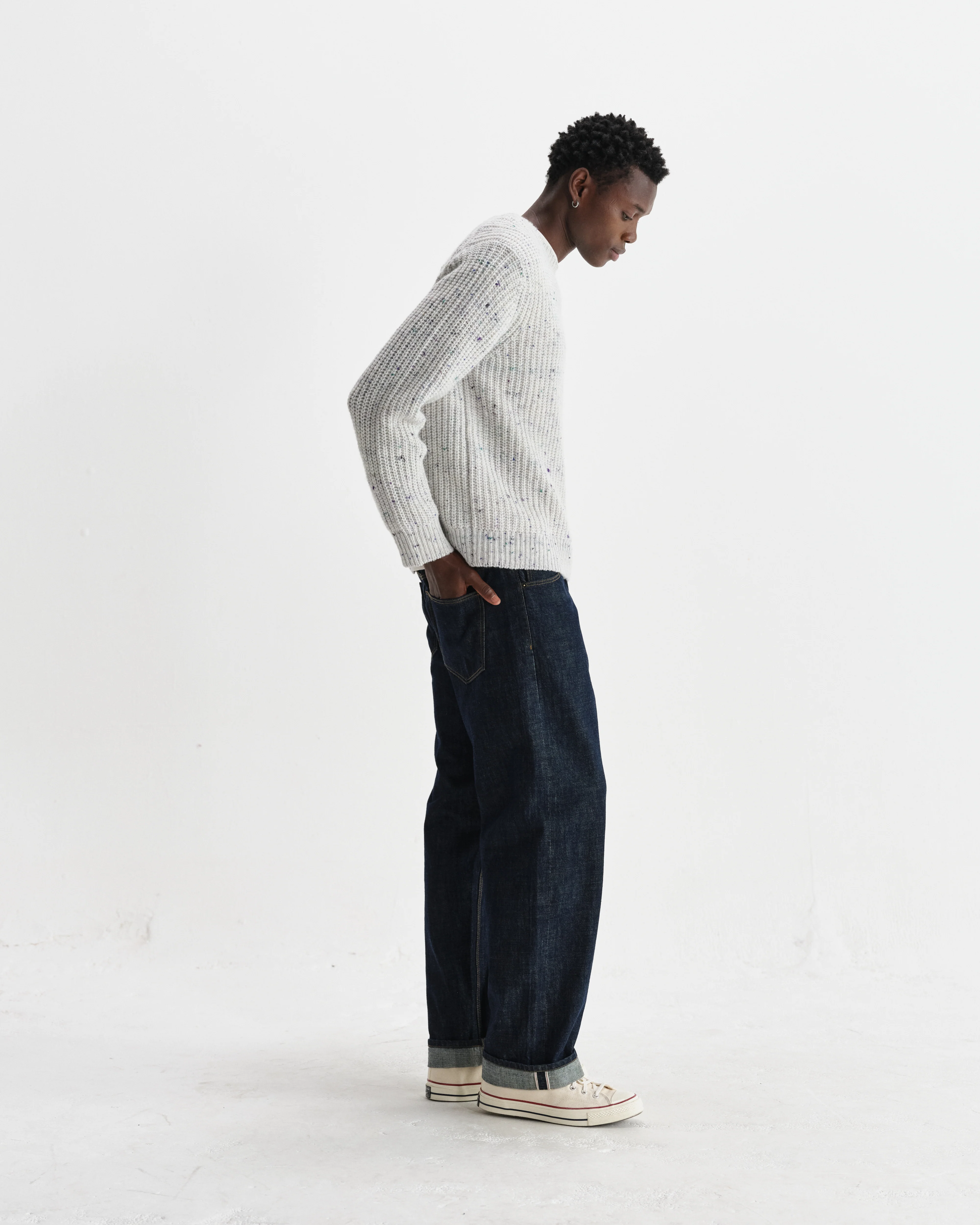 Wilde - Multicolour Fleck Ribbed Chunky Wool Crewneck - Image 5