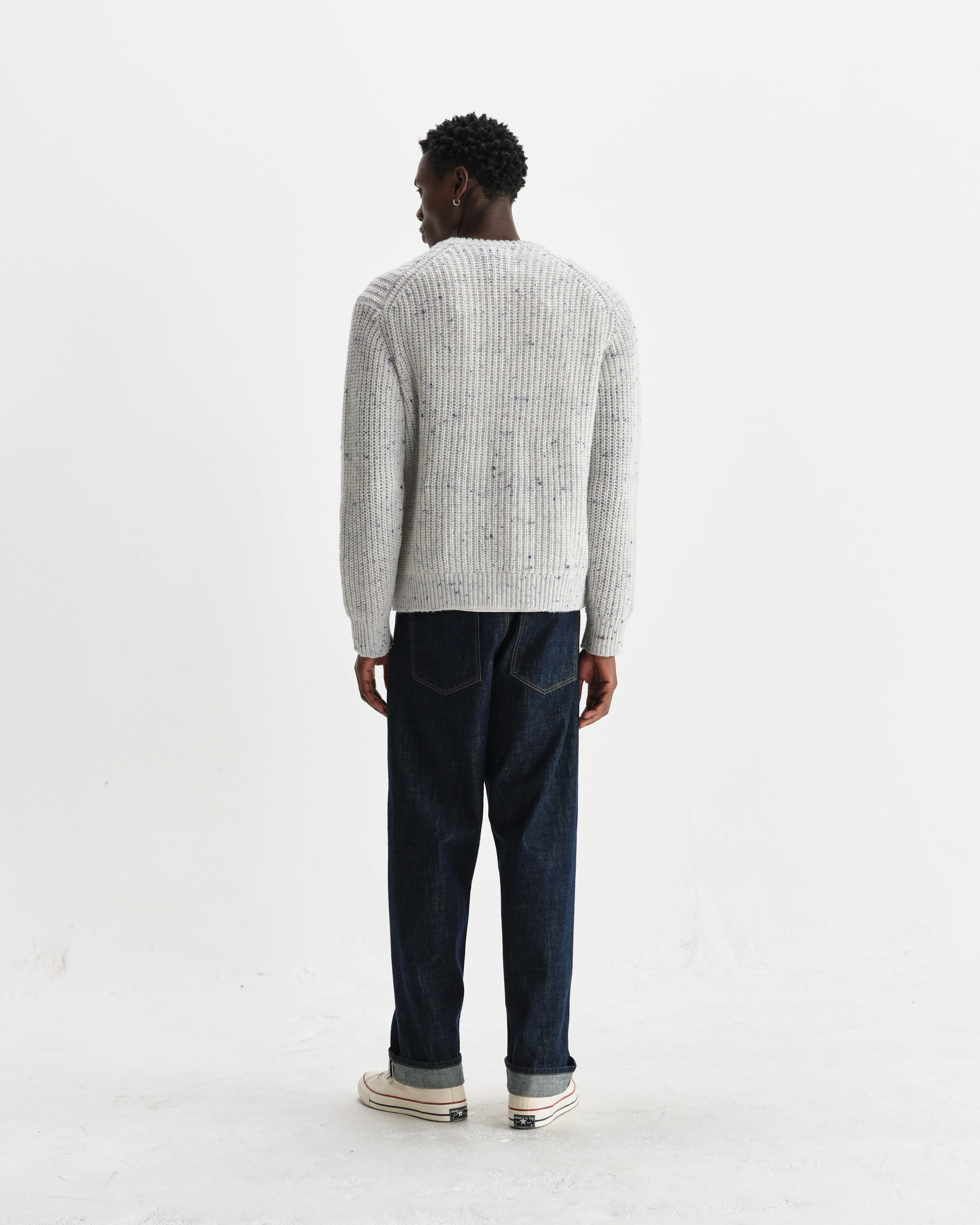Wilde - Multicolour Fleck Ribbed Chunky Wool Crewneck - Image 6