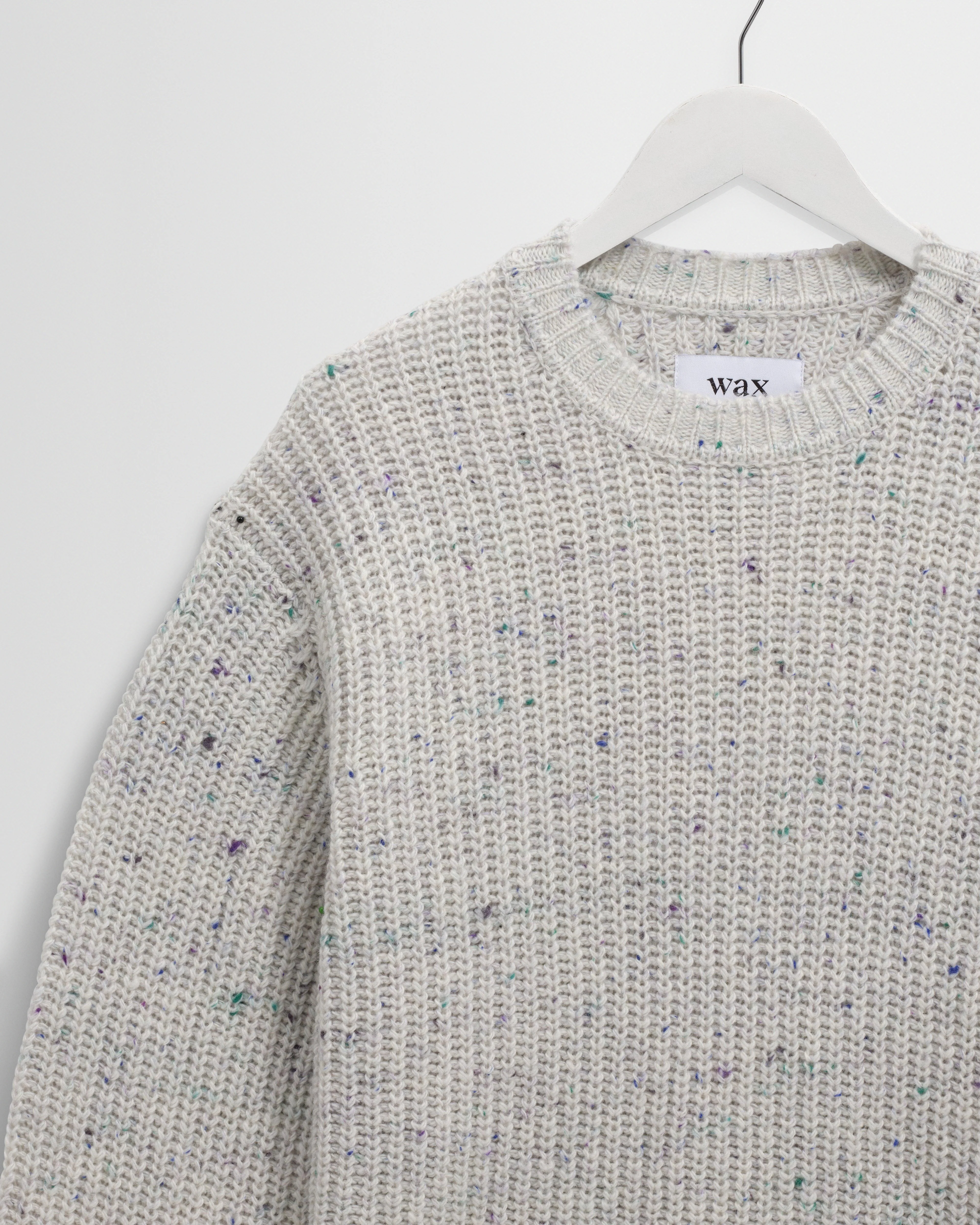 Wilde - Multicolour Fleck Ribbed Chunky Wool Crewneck - Image 7
