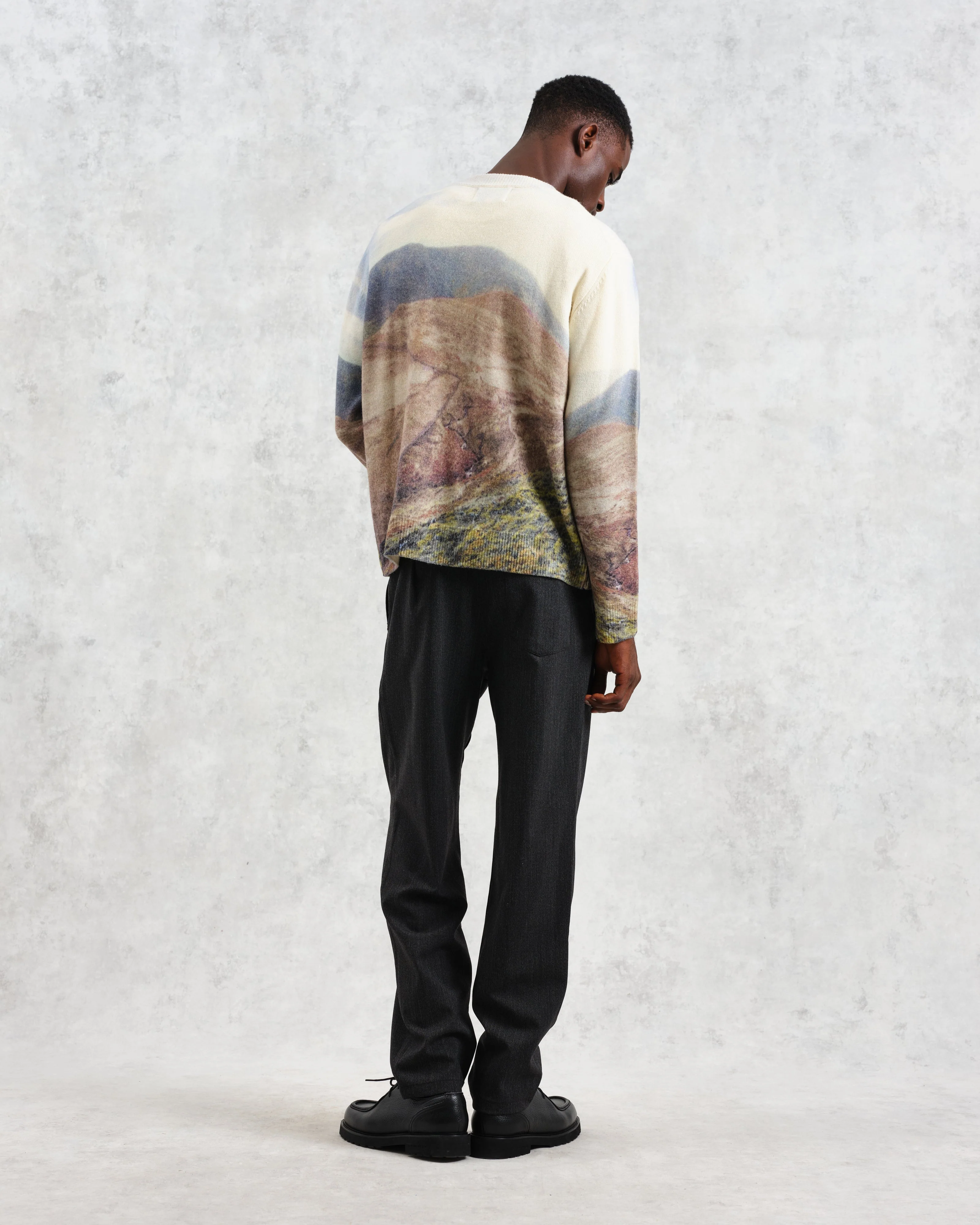 Wilde - Natural Landscape Print Wool Jumper - Image 7