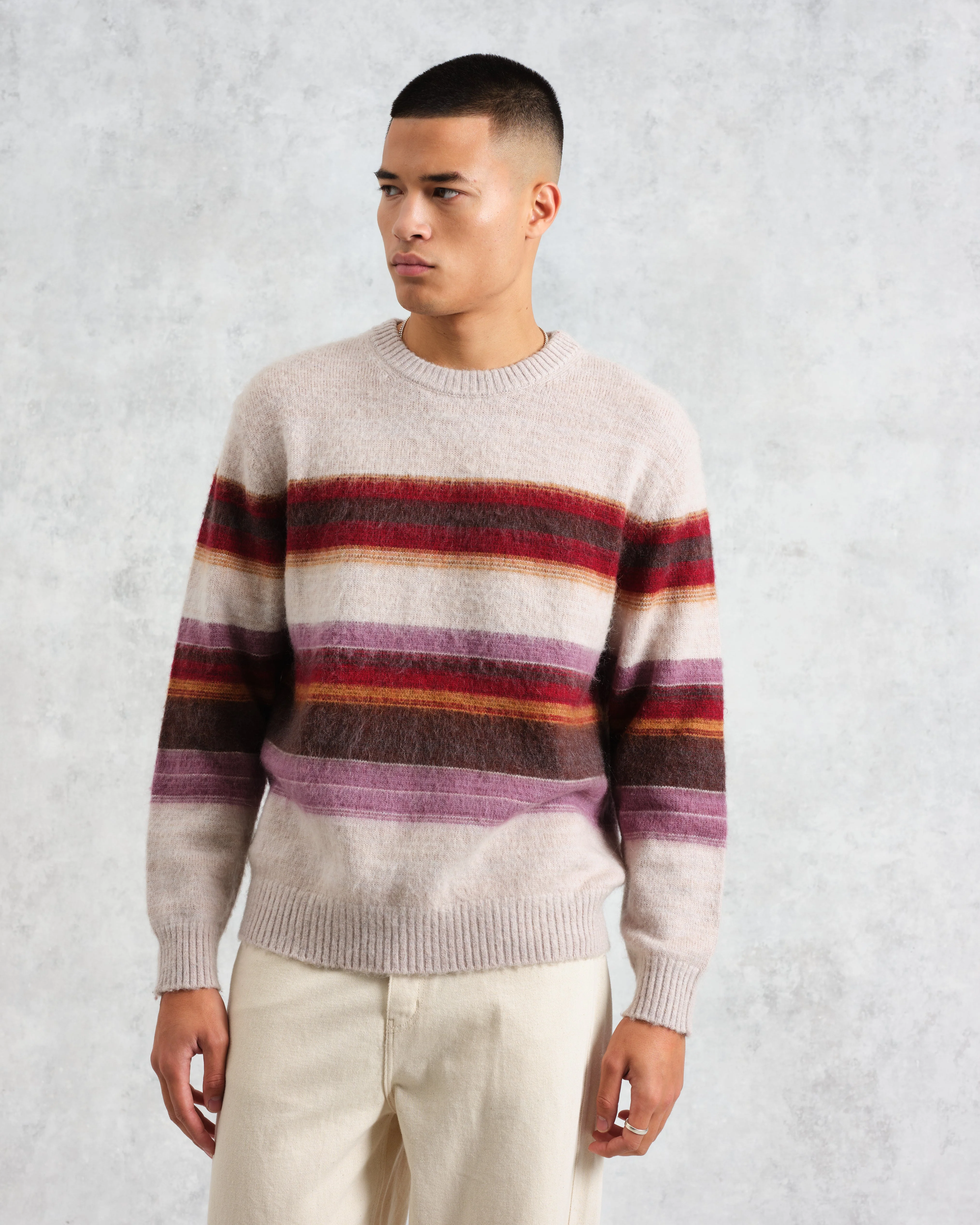 Wilde - Oatmeal Brush Stripe Wool Jumper - Image 2