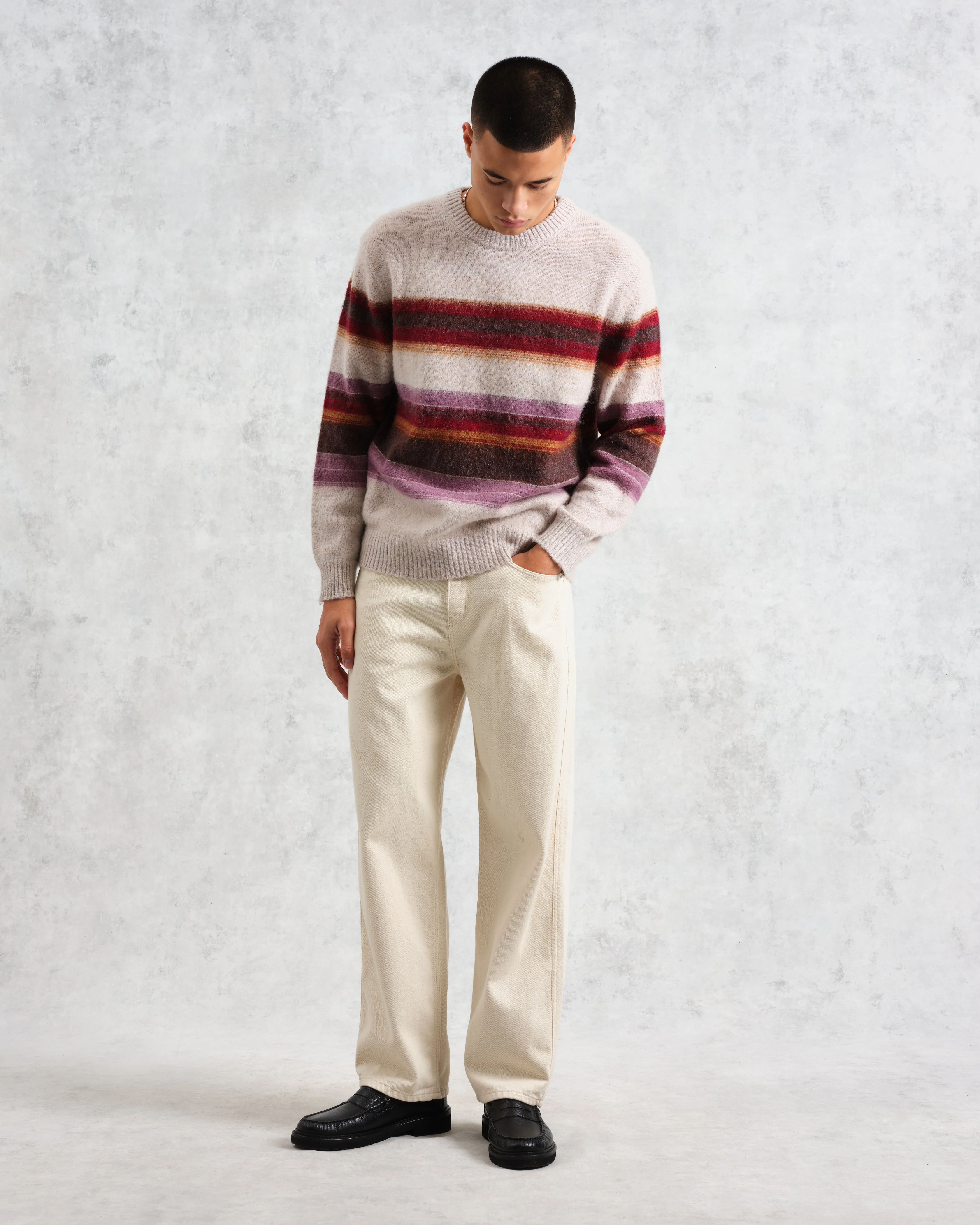 Wilde - Oatmeal Brush Stripe Wool Jumper - Image 4