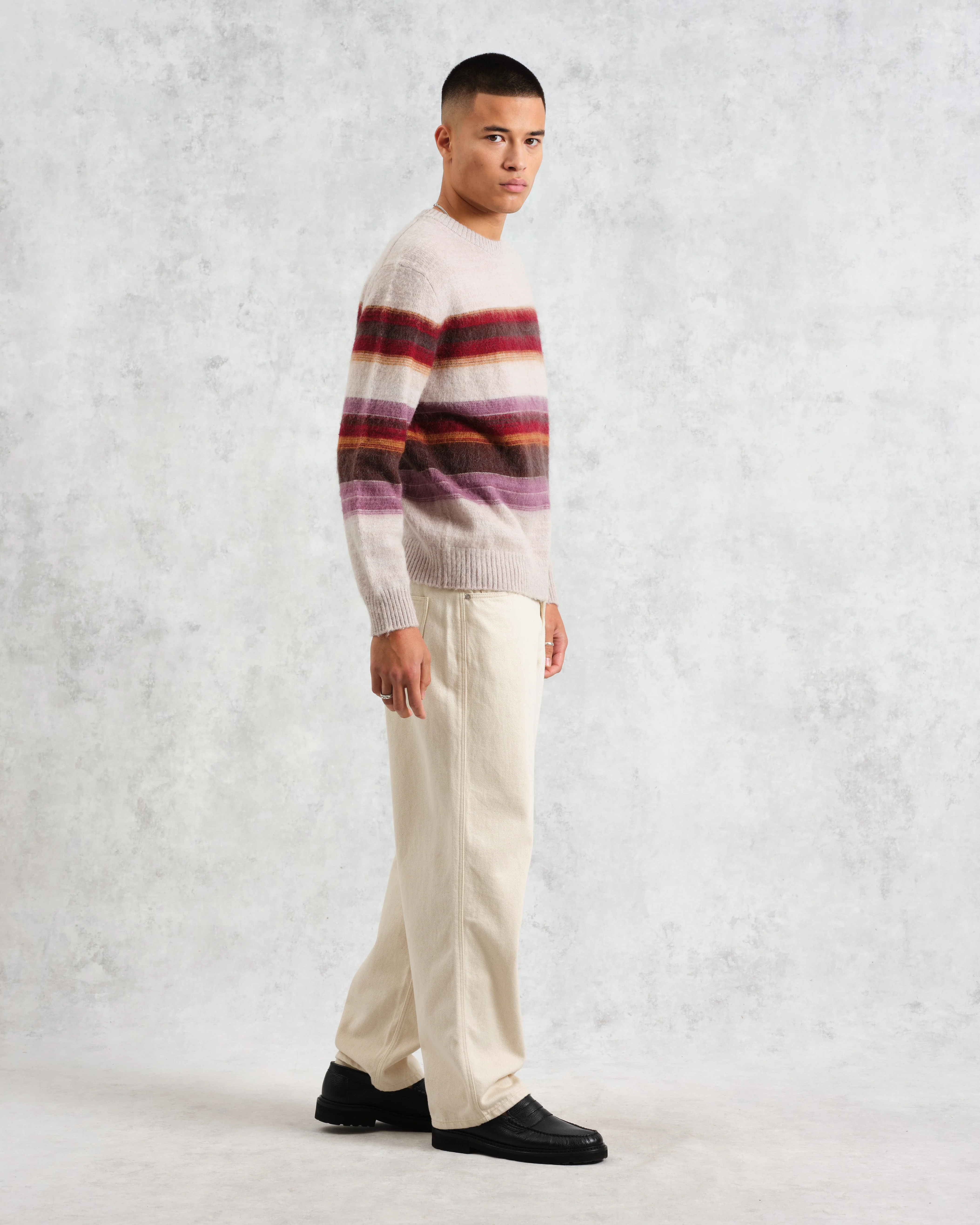 Wilde - Oatmeal Brush Stripe Wool Jumper - Image 5