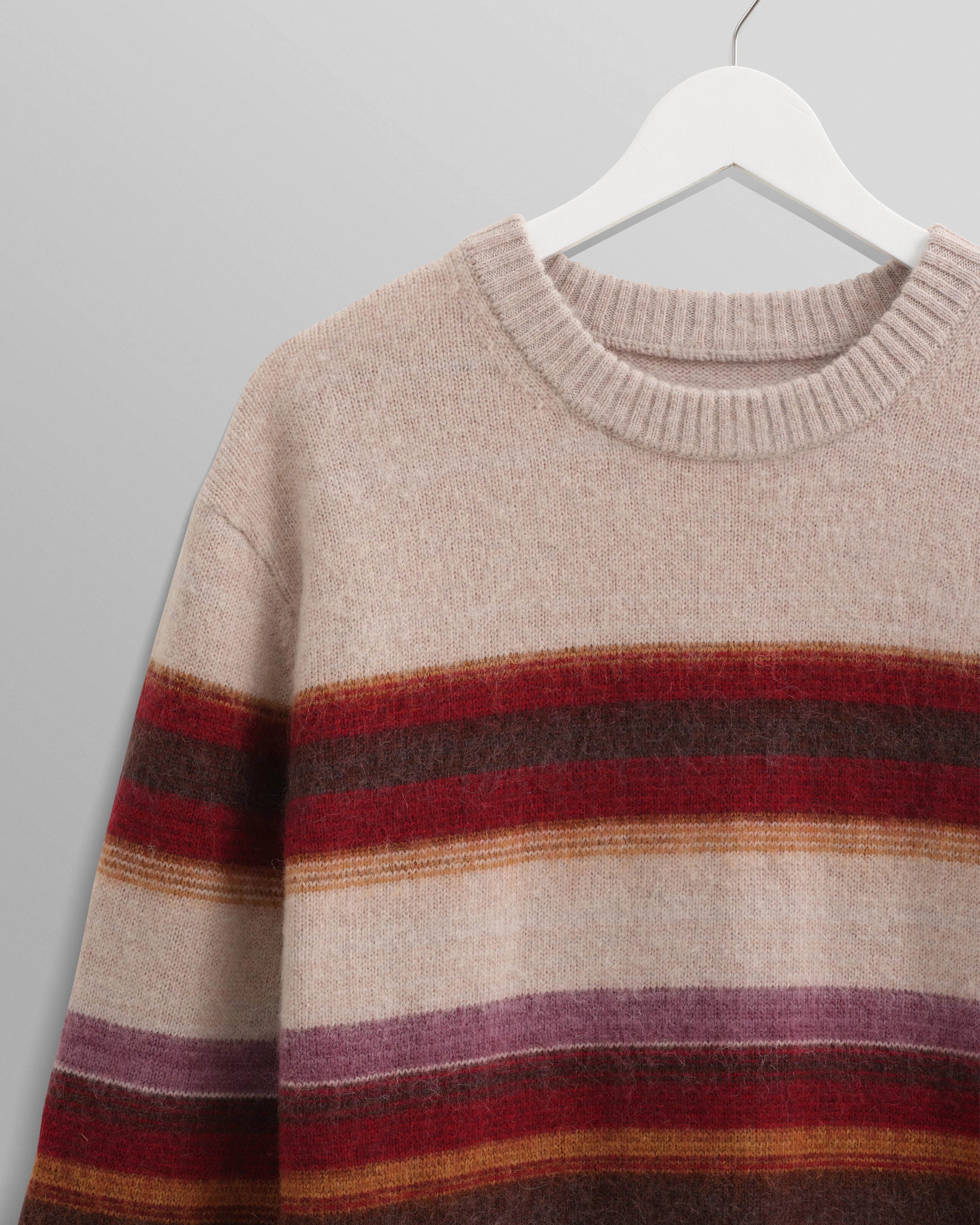 Wilde - Oatmeal Brush Stripe Wool Jumper - Image 8