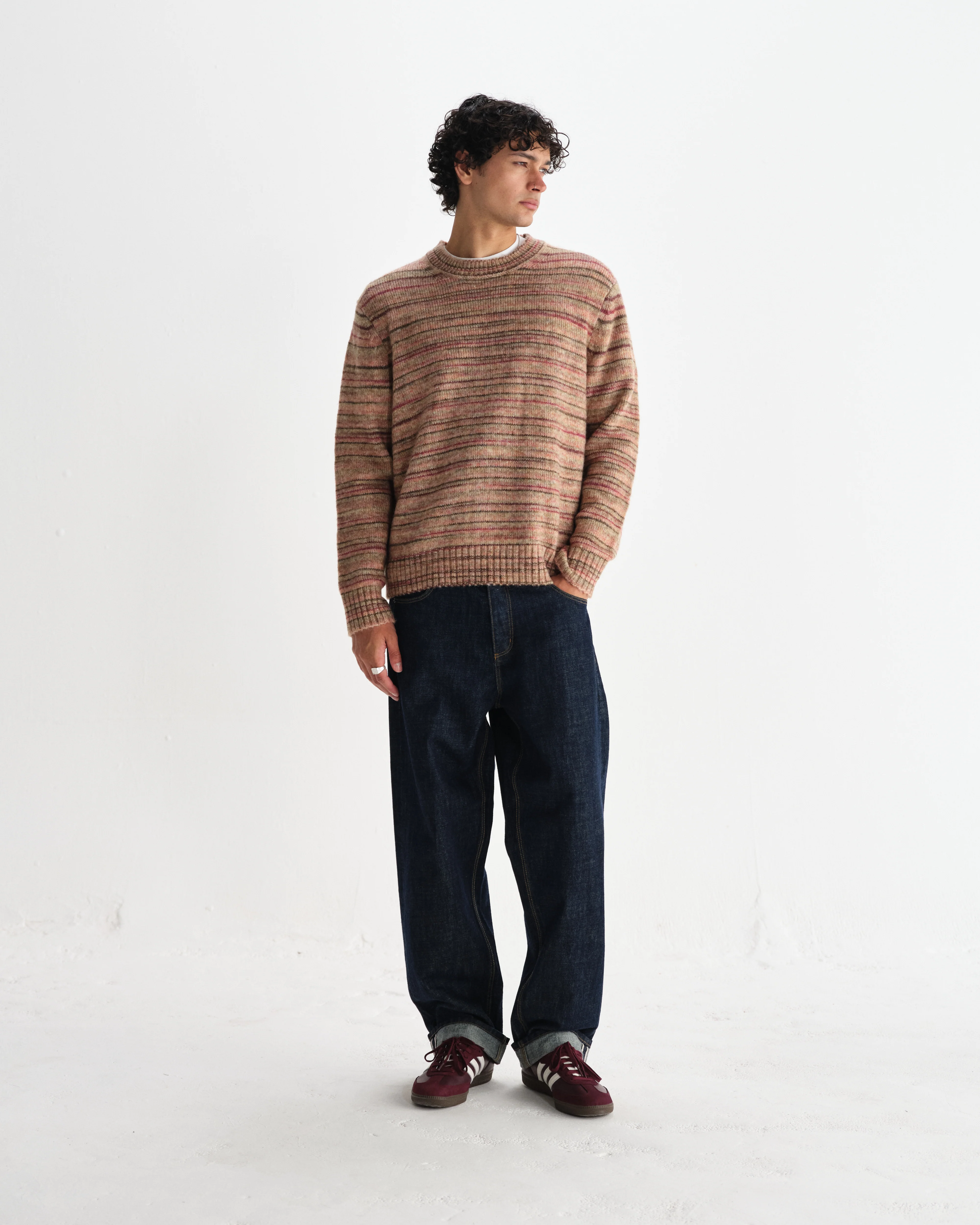 Wilde - Pink And Brown Space Dye Wool Crewneck - Image 4