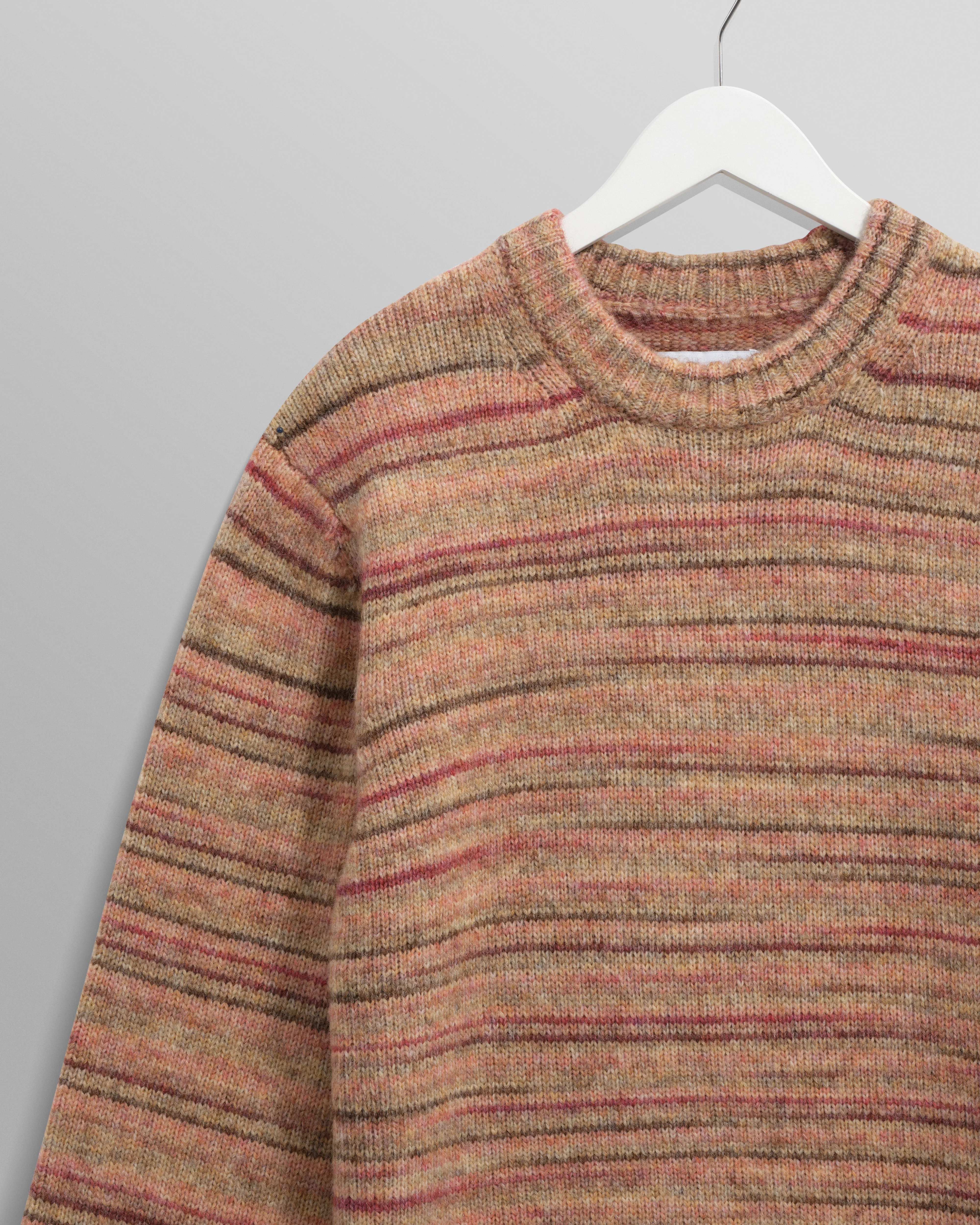 Wilde - Pink And Brown Space Dye Wool Crewneck - Image 7