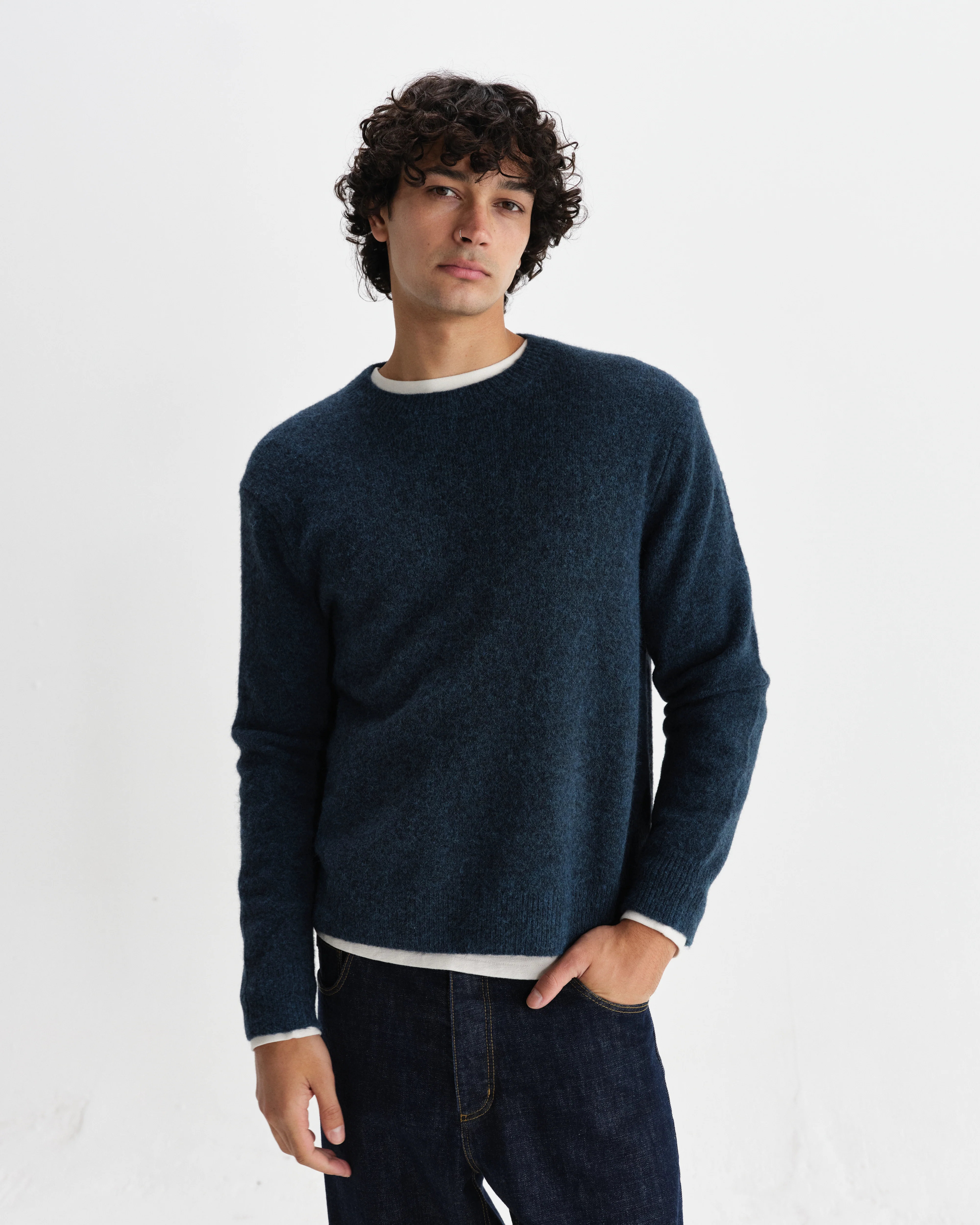 Wilde - Teal Fluffy Wool Crewneck - Image 2